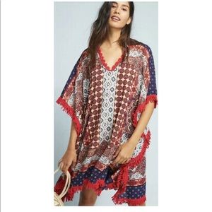 Anthropologie Naudic Fringe Kaftan Kimono Poncho
